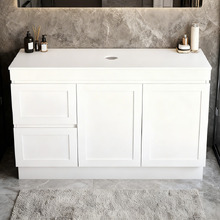 Stefania 1200mm Matte White Freestanding Single Vanity with Stone Countertop